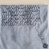 Hand bedrukt grijs katoen-viscose t-shirt, binair breien design, men's, medium