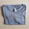 Hand bedrukt grijs katoenen-viscose t-shirt, blauw krokodillen design, women's, small
