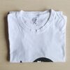 Hand bedrukt wit katoenen t-shirt, zwarte en gele regendruppels design, "I love NL", men's, large
