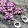 Handegemaakte Byzantijnse kralenarmband roz/ mauve/brons – Swarovski & Miyuki armband met antiek zilveren sluiting