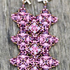 Handegemaakte Byzantijnse kralenarmband roz/ mauve/brons – Swarovski & Miyuki armband met antiek zilveren sluiting