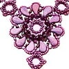 Handgemaakte statement ketting ‘Poppy' pink/amethyst met Swarovski kristallen en Paisley Duo’s – Feest, gala statement
