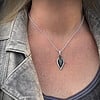 Handgemaakte zilveren hanger met Zilver Obsidiaan & Citrien