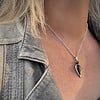 Handgemaakte zilveren hanger met Zilver Obsidiaan & Citrien