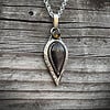 Handgemaakte zilveren hanger met Zilver Obsidiaan & Citrien