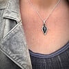 Handgemaakte zilveren hanger met Zilver Obsidiaan & Citrien