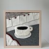 Just coffee & books - unieke handgemaakte wanddecoratie in wol