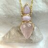 Ketting met kunziet en rozenkwarts