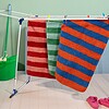 Kitsch Kitchen badmat gestreept oranje/donkerblauw