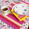 Kitsch Kitchen placemat bamboe rood/roze