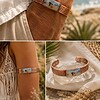 Koper-/magneet armband met dendriet opaal