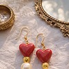 Little Muse | oorbellen met porseleinen hartjes