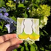Micro gehaakte ginkgoblad oorbellen