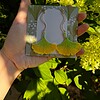Micro gehaakte ginkgoblad oorbellen
