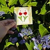 Micro gehaakte rode tulp oorbellen