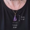Paarse handgemaakte hanger - goudkleurige rvs-ketting - slechts één exemplaar - ideaal geschenk verjaardag