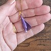 Paarse handgemaakte hanger - goudkleurige rvs-ketting - slechts één exemplaar - ideaal geschenk verjaardag