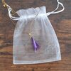 Paarse handgemaakte hanger - goudkleurige rvs-ketting - slechts één exemplaar - ideaal geschenk verjaardag