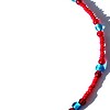 Rode enkelketting met rocailles, glaskralen en turquoise haaientand bedel. Handgemaakt enkelbandje, rode met turquoise enkelbandje, Per Elle