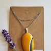 RVS ketting met uniek "Golden Tide 004" glas hanger