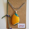RVS ketting met uniek "Gouden Tij 001" glas hanger