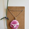 RVS Ketting met uniek "kersenbloesem" glas hanger