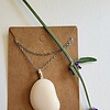 RVS ketting met uniek "Roze Boon" glas hanger
