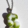 RVS ketting met uniek "Bos en wolken" glas hanger