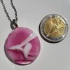 RVS Ketting met uniek "kersenbloesem" glas hanger