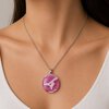 RVS Ketting met uniek "kersenbloesem" glas hanger