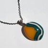 RVS ketting met uniek "Gouden Tij 002" glas hanger