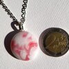 RVS ketting met uniek "Roze Wolk" glas hanger