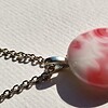 RVS ketting met uniek "Roze Wolk" glas hanger
