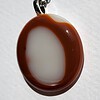 RVS ketting met uniek "Terracotta Halo" glas hanger