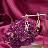 vergulde oorbellen - blaadjes - glas in lood look