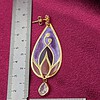 Vergulde oorbellen - glas in lood look - met zirkonia