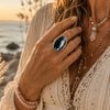 Verstelbare ring met hematiet