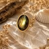 Verstelbare ring met labradoriet