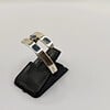 Zilveren spiraalring met blauw zirkoontje