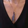 Zwart/paarse hanger - slechts één exemplaar - speciaal juweel - geschenk verjaardag vriendin - handgemaakte halsketting