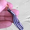 Zwart/paarse hanger - slechts één exemplaar - speciaal juweel - geschenk verjaardag vriendin - handgemaakte halsketting