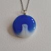 Blauwe Kust - RVS ketting met uniek glas hanger