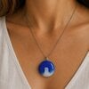 Blauwe Kust - RVS ketting met uniek glas hanger
