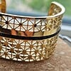Brede RVS Vergulde Statement Armband – Elegant Design
