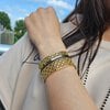 Brede RVS Vergulde Statement Armband – Elegant Design