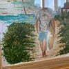 Chasing Waves – origineel kunstwerk op kaart van Miami