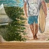 Chasing Waves – origineel kunstwerk op kaart van Miami