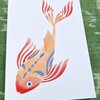 Chinese Fish A6 Kaart, Vis Aquarel Print