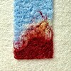 Coral blauw-bordeaux - unieke handgemaakte wanddecoratie in wol