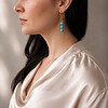 Creolen met turquoise jade kralen - uniek en handgemaakt